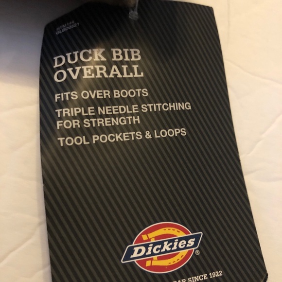 Dickies Classic Duck Bib Overalls - NWT - Size 42x30 - Picture 9 of 10